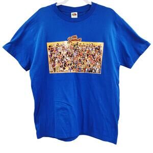 The Simpsons Cast Blue Graphic T-Shirt Crewneck Fruit of The Loom Tag Men's Sz L